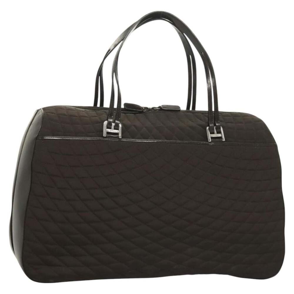 Bally Nylon Quilted Boston Bag Black